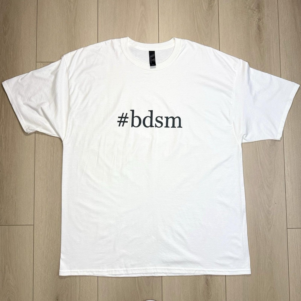 Hanes Beefy Men's 3XL T-Shirt #bdsm Graphic Tee White Short Sleeve Cotton Funny